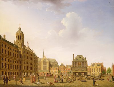 Plaza Dam - Ámsterdam, 1782 de Isaac Ouwater